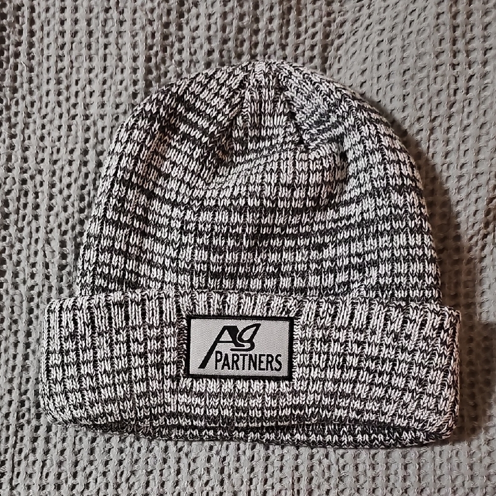 Jim Bryan AG Partners Knit Beanie Gray Cuffed Logo Patch Winter Hat